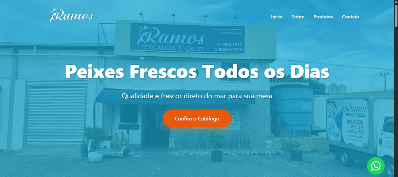 foto de um site de uma peixaria